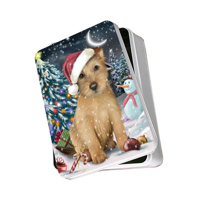 Have a Holly Jolly Australian Terrier Dog Christmas Photo Storage Tin PITN51624