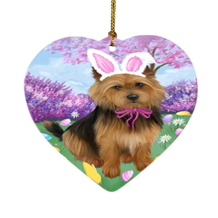 Easter Holiday Australian Terrier Dog Heart Christmas Ornament HPOR57270