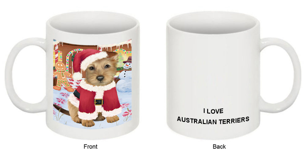 Christmas Gingerbread House Candyfest Australian Terrier Dog Coffee Mug MUG51555