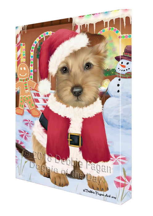 Christmas Gingerbread House Candyfest Australian Terrier Dog Canvas Print Wall Art Décor CVS127637