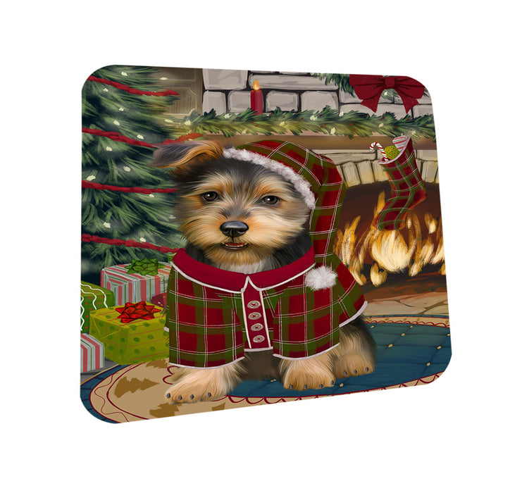 The Stocking was Hung Australian Terrier Dog Coasters Set of 4 CST55142