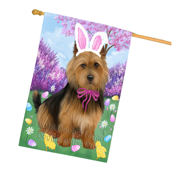 Easter Holiday Australian Terrier Dog House Flag FLG57575