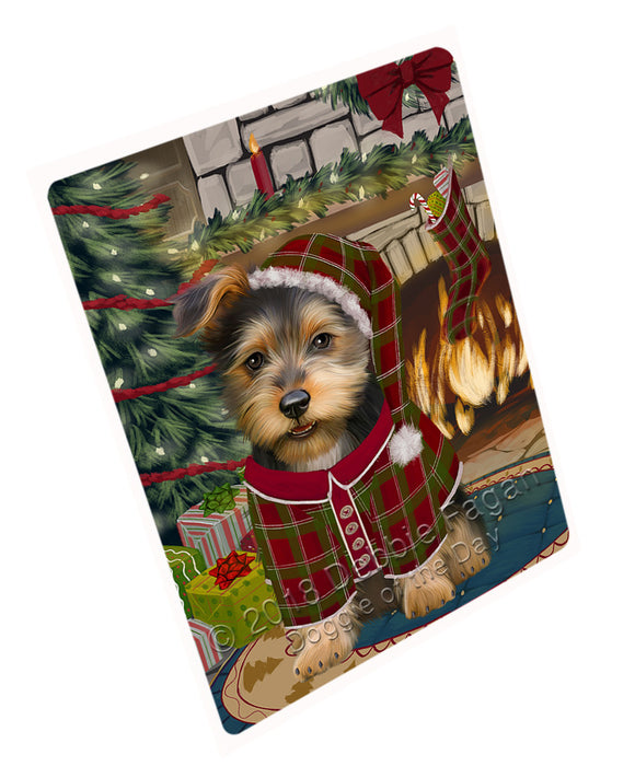 The Stocking was Hung Australian Terrier Dog Magnet MAG70689 (Small 5.5" x 4.25")