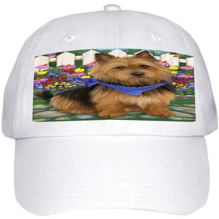 Spring Floral Australian Terrier Dog Ball Hat Cap HAT60423