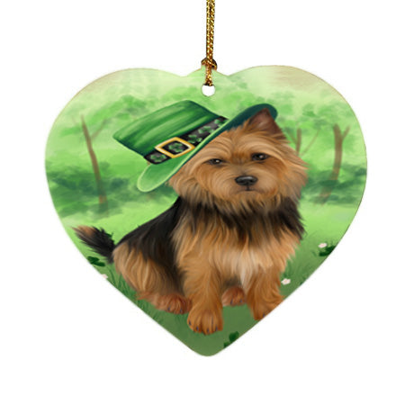 St. Patricks Day Irish Portrait Australian Terrier Dog Heart Christmas Ornament HPOR57913