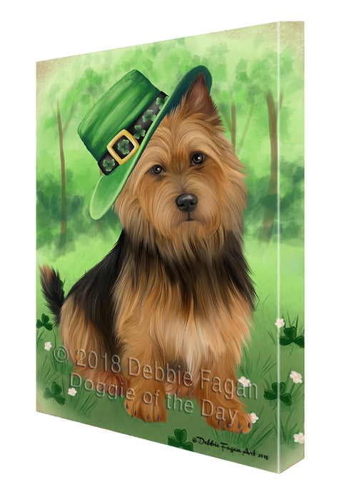 St. Patricks Day Irish Portrait Australian Terrier Dog Canvas Print Wall Art Décor CVS135197