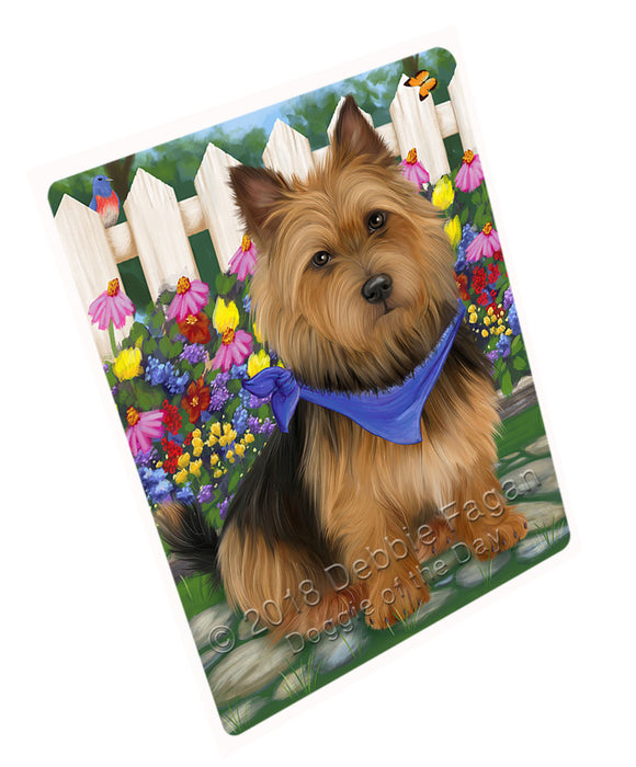 Spring Floral Australian Terrier Dog Large Refrigerator / Dishwasher Magnet RMAG73566