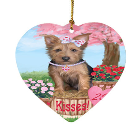 Rosie 25 Cent Kisses Australian Terrier Dog Heart Christmas Ornament HPOR56159