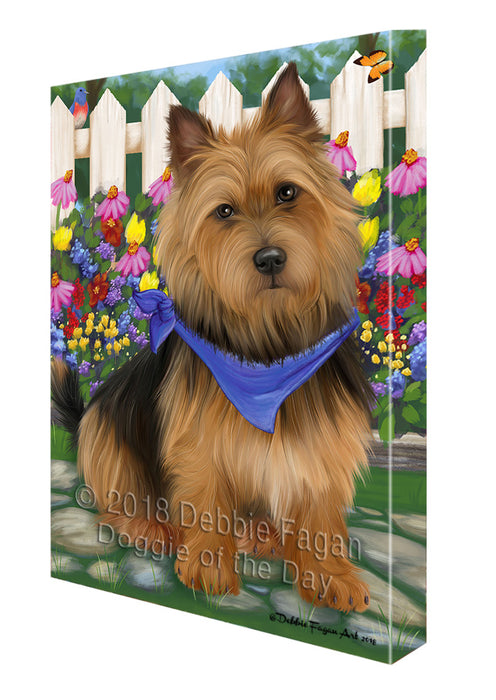Spring Floral Australian Terrier Dog Canvas Print Wall Art Décor CVS86867