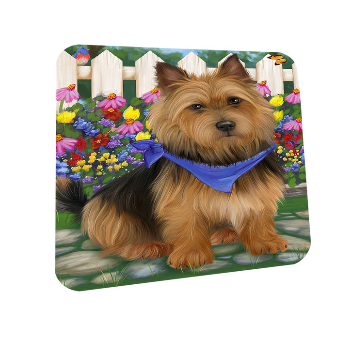 Spring Floral Australian Terrier Dog Coasters Set of 4 CST52189