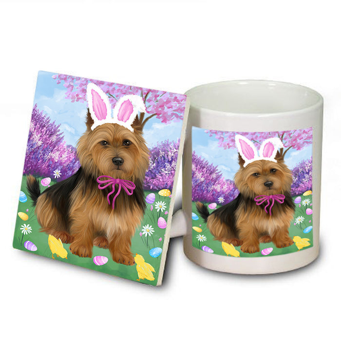 Easter Holiday Australian Terrier Dog Mug and Coaster Set MUC56861