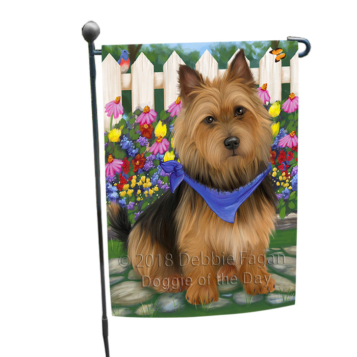 Spring Floral Australian Terrier Dog Garden Flag GFLG52175
