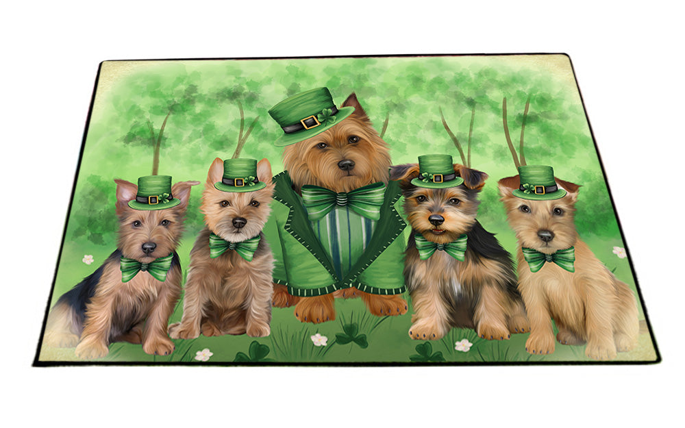 St. Patricks Day Irish Portrait Australian Terrier Dogs Floormat FLMS54188