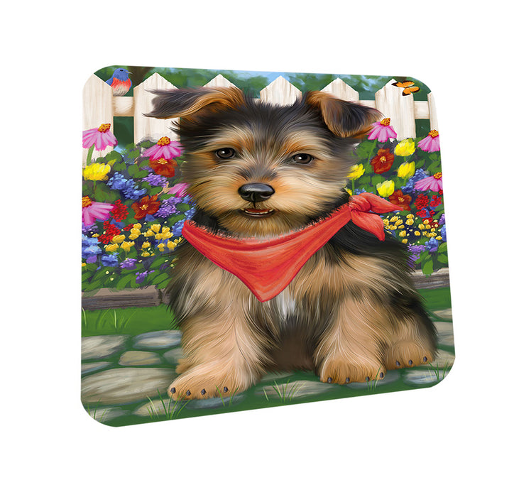 Spring Floral Australian Terrier Dog Coasters Set of 4 CST52190