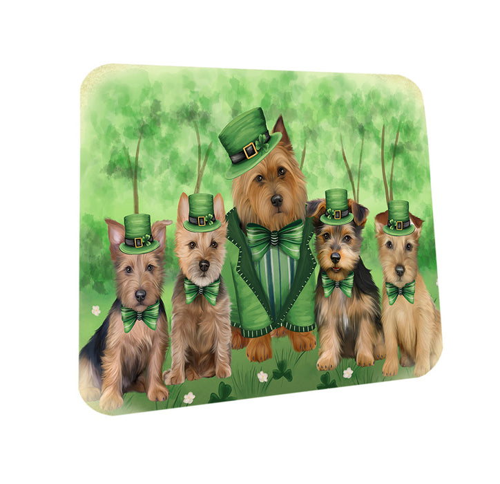 St. Patricks Day Irish Portrait Australian Terrier Dogs Coasters Set of 4 CST56932