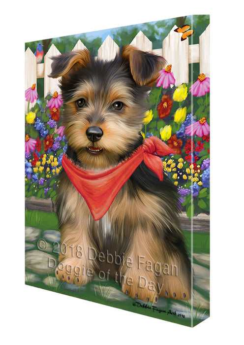 Spring Floral Australian Terrier Dog Canvas Print Wall Art Décor CVS86876