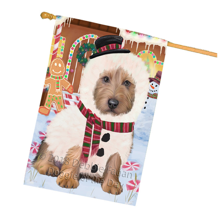 Christmas Gingerbread House Candyfest Australian Terrier Dog House Flag FLG56842