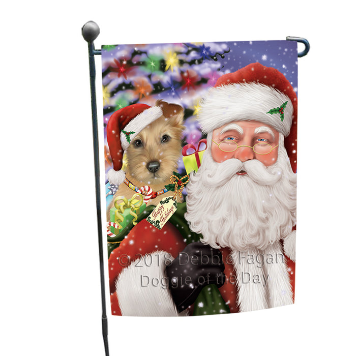 Santa Carrying Australian Terrier Dog and Christmas Presents Garden Flag GFLG53732