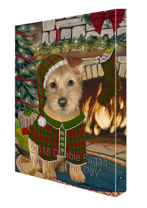 The Stocking was Hung Australian Terrier Dog Canvas Print Wall Art Décor CVS116594
