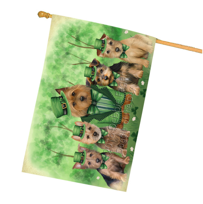 St. Patricks Day Irish Portrait Australian Terrier Dogs House Flag FLG64998