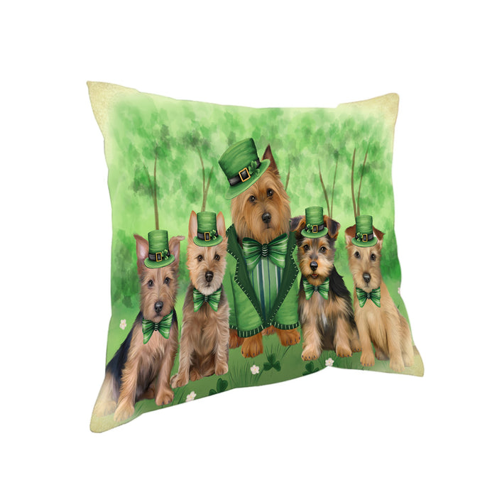 St. Patricks Day Irish Portrait Australian Terrier Dogs Pillow PIL86008