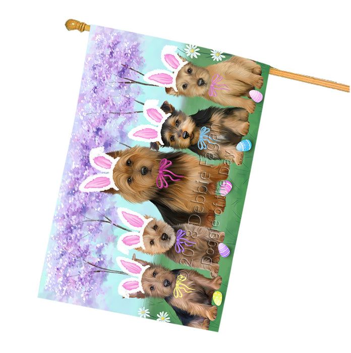 Easter Holiday Australian Terriers Dog House Flag FLG57576