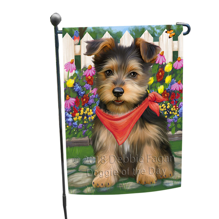Spring Floral Australian Terrier Dog Garden Flag GFLG52176