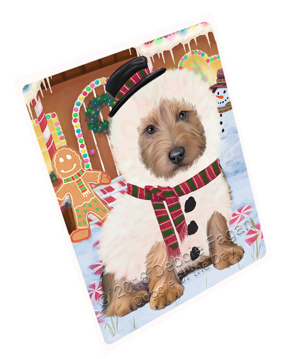 Christmas Gingerbread House Candyfest Australian Terrier Dog Magnet MAG73613 (Small 5.5" x 4.25")