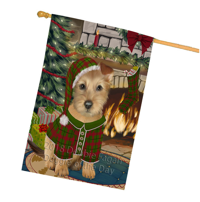 The Stocking was Hung Australian Terrier Dog House Flag FLG55614