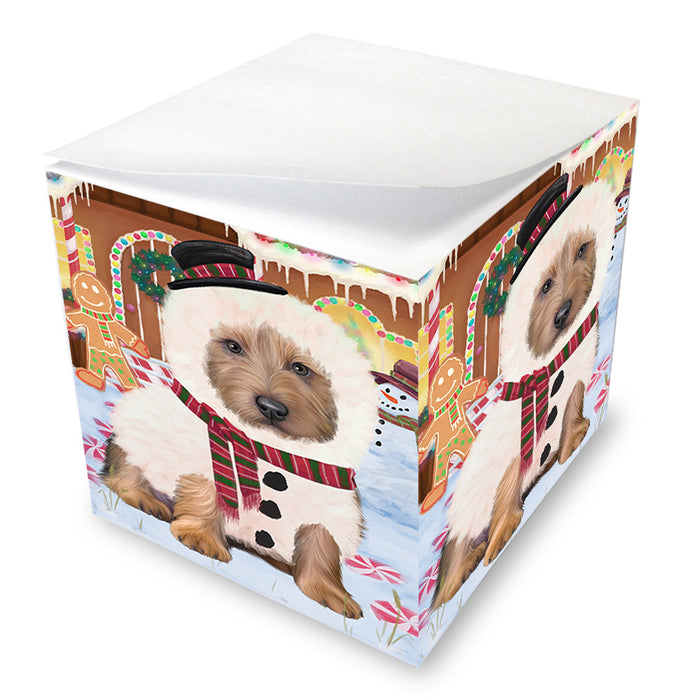 Christmas Gingerbread House Candyfest Australian Terrier Dog Note Cube NOC54230