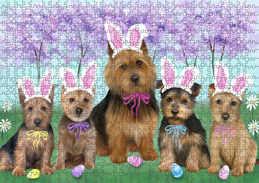 Easter Holiday Australian Terriers Dog Puzzle with Photo Tin PUZL95796