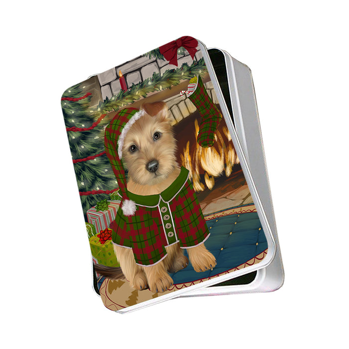 The Stocking was Hung Australian Terrier Dog Photo Storage Tin PITN55128