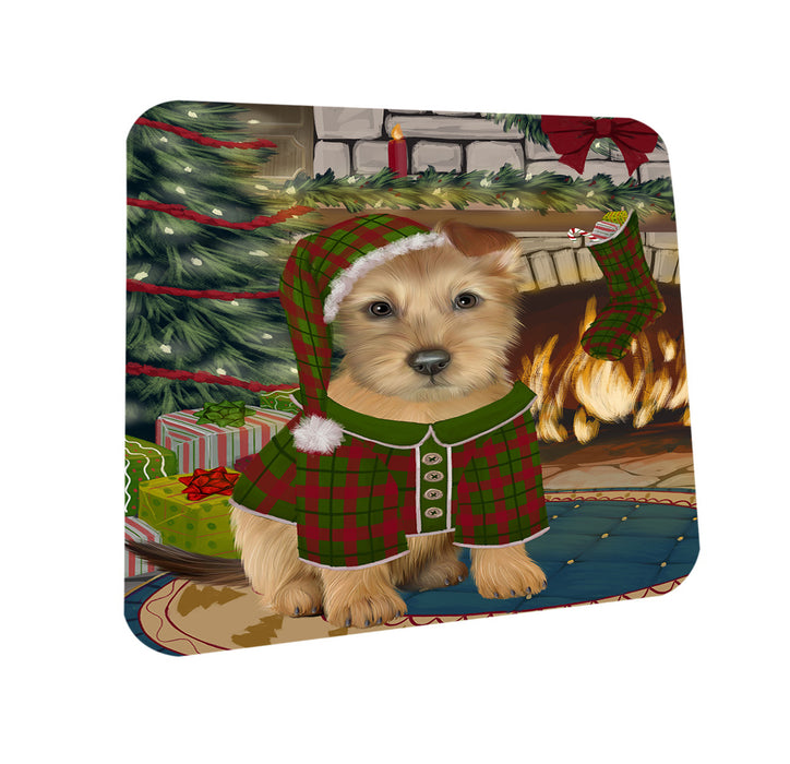 The Stocking was Hung Australian Terrier Dog Coasters Set of 4 CST55143