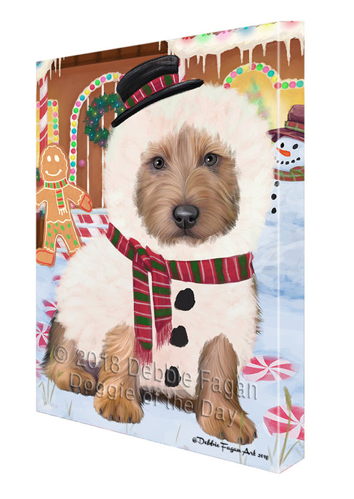Christmas Gingerbread House Candyfest Australian Terrier Dog Canvas Print Wall Art Décor CVS127646