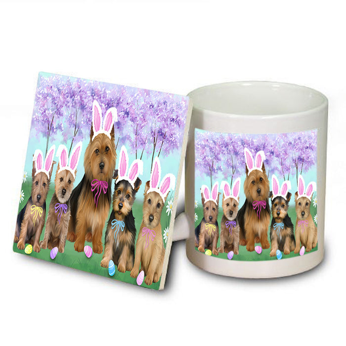 Easter Holiday Australian Terriers Dog Mug and Coaster Set MUC56862