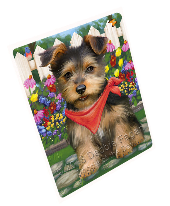 Spring Floral Australian Terrier Dog Large Refrigerator / Dishwasher Magnet RMAG73572