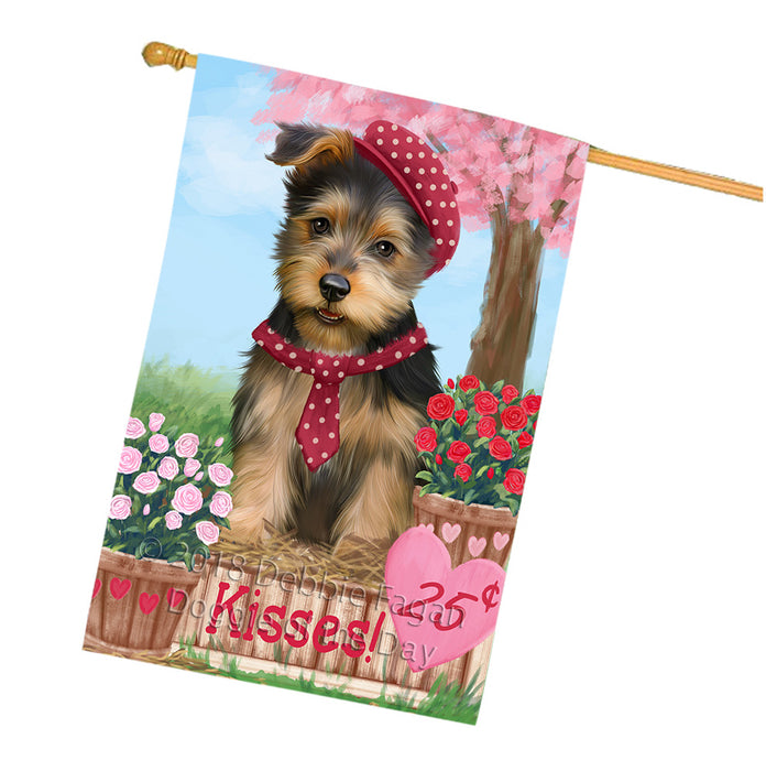 Rosie 25 Cent Kisses Australian Terrier Dog House Flag FLG56488