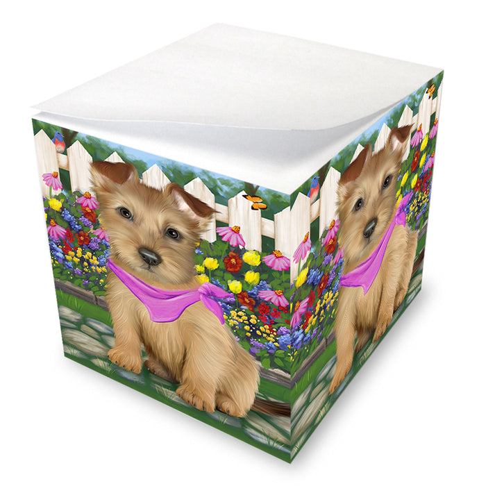 Spring Floral Australian Terrier Dog Note Cube NOC52180