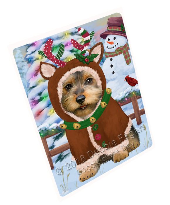 Christmas Gingerbread House Candyfest Australian Terrier Dog Magnet MAG73616 (Small 5.5" x 4.25")