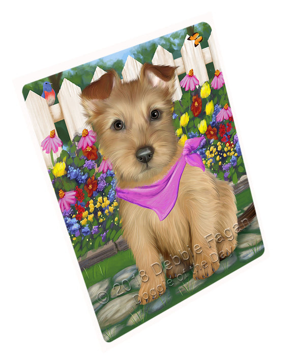 Spring Floral Australian Terrier Dog Large Refrigerator / Dishwasher Magnet RMAG73578