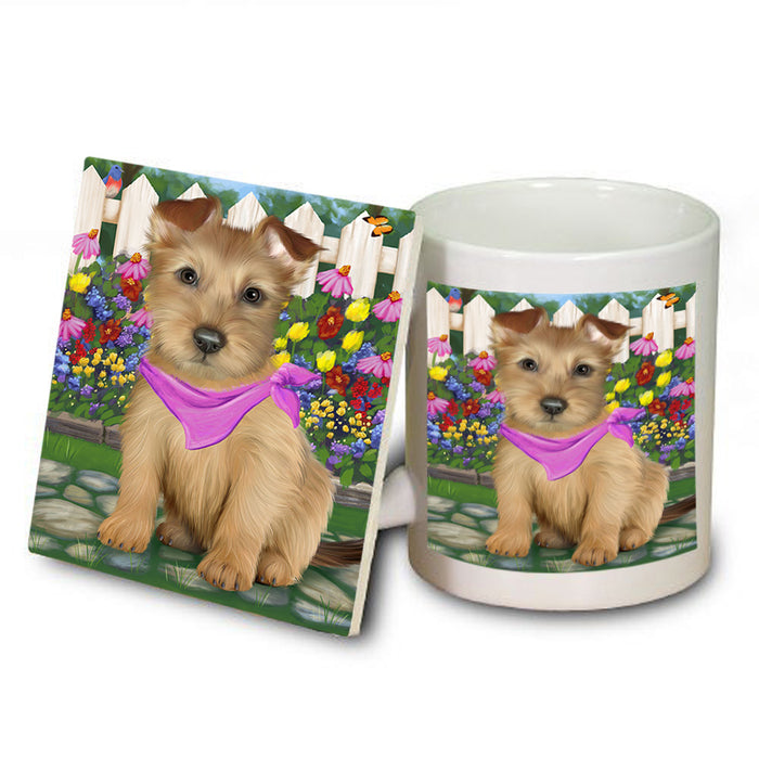 Spring Floral Australian Terrier Dog Mug and Coaster Set MUC52172