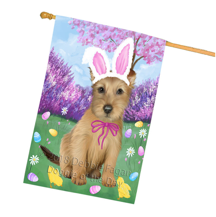 Easter Holiday Australian Terrier Dog House Flag FLG57577