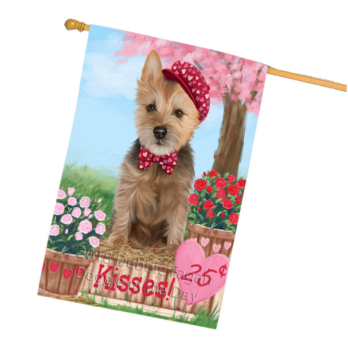 Rosie 25 Cent Kisses Australian Terrier Dog House Flag FLG56489