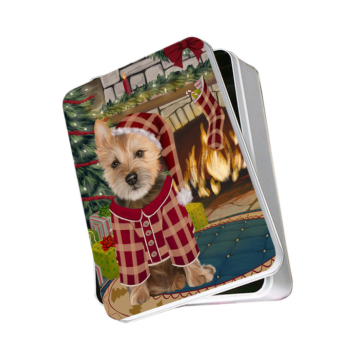 The Stocking was Hung Australian Terrier Dog Photo Storage Tin PITN55129