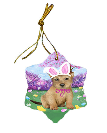 Easter Holiday Australian Terrier Dog Star Porcelain Ornament SPOR57272