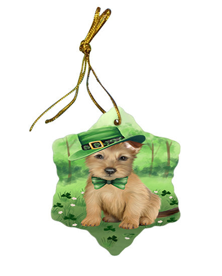 St. Patricks Day Irish Portrait Australian Terrier Dog Star Porcelain Ornament SPOR57915