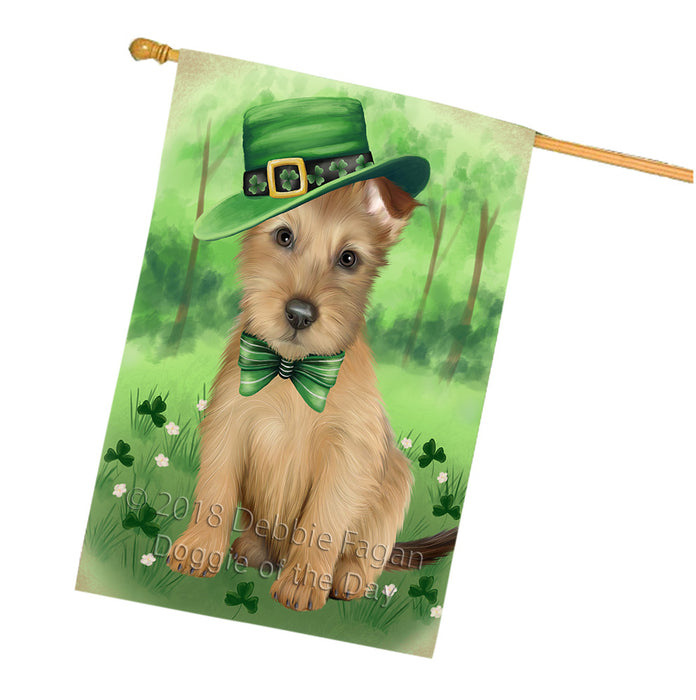 St. Patricks Day Irish Portrait Australian Terrier Dog House Flag FLG64999