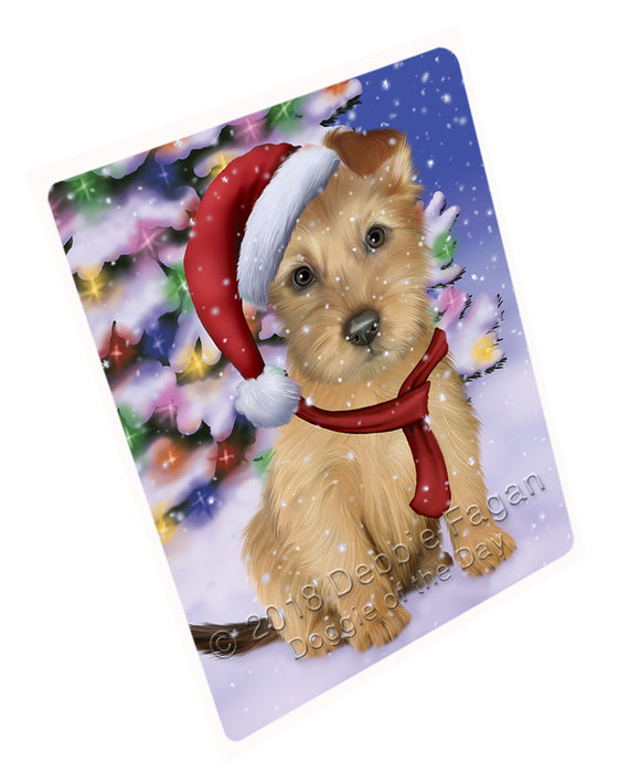 Winterland Wonderland Australian Terrier Dog In Christmas Holiday Scenic Background Cutting Board C65634