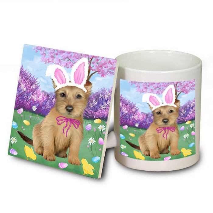 Easter Holiday Australian Terrier Dog Mug and Coaster Set MUC56863