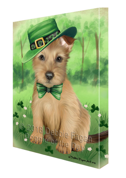 St. Patricks Day Irish Portrait Australian Terrier Dog Canvas Print Wall Art Décor CVS135215